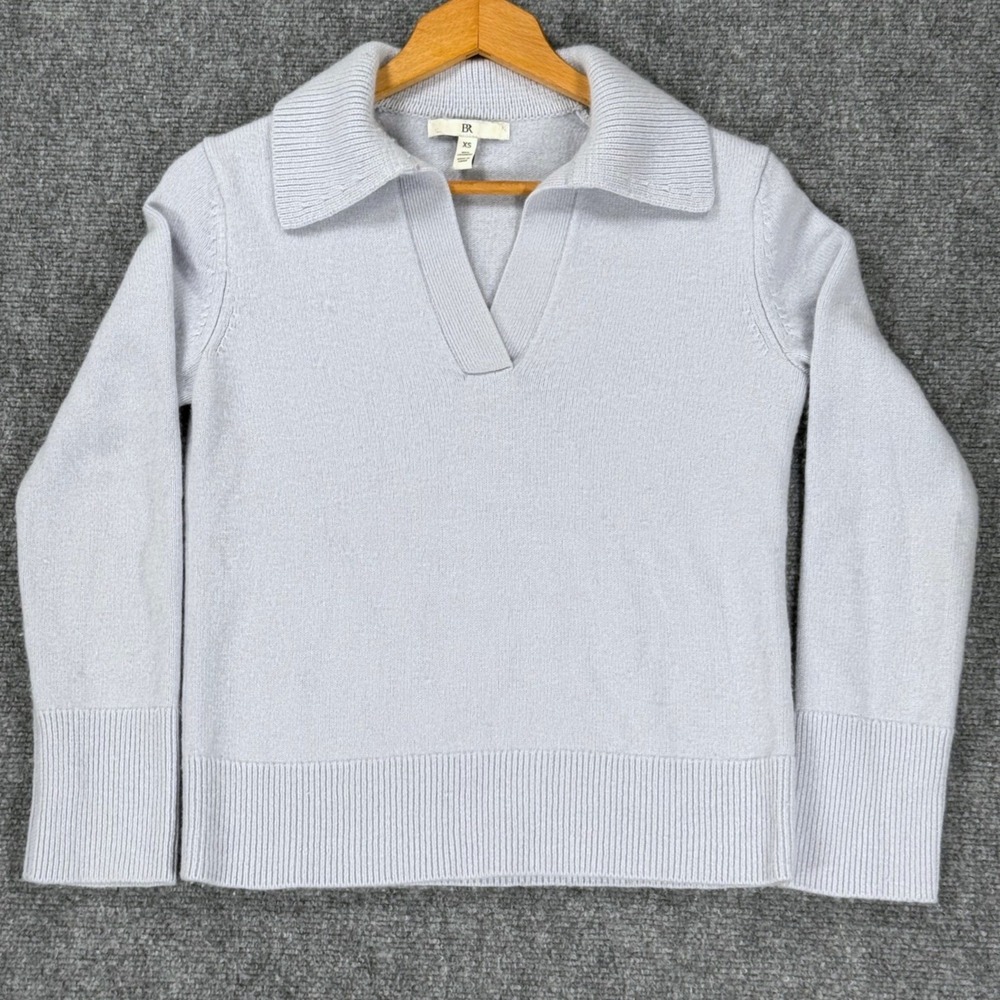 Banana Republic Cashmere Rugby Sweater Polo Women's XS Skating Rink Blue